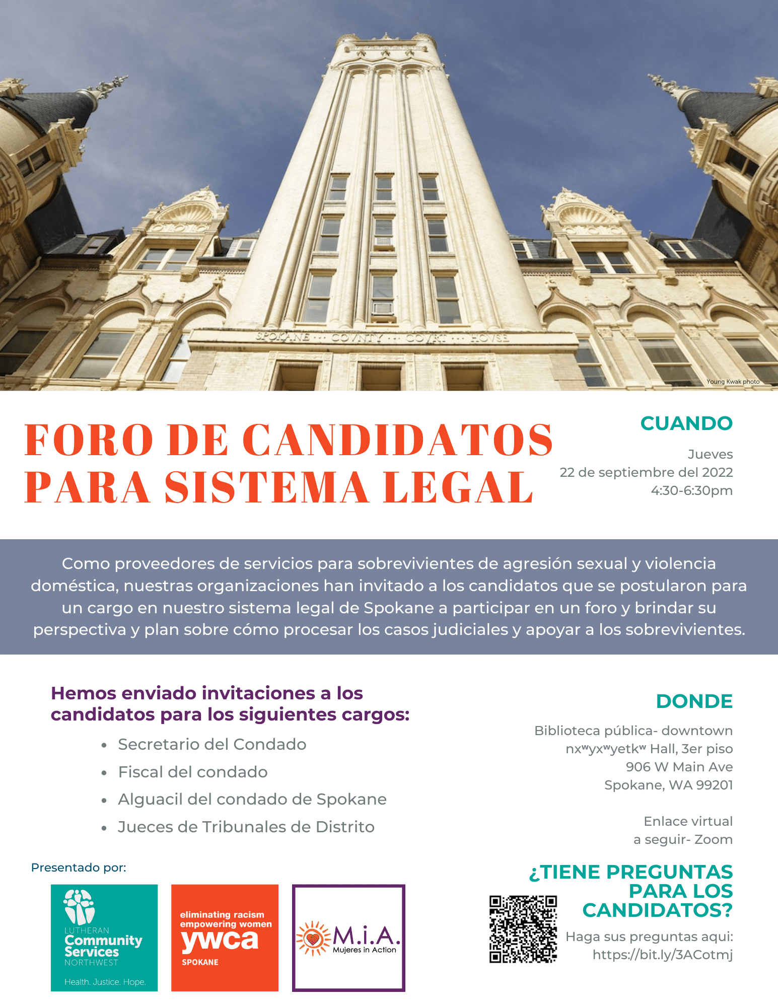 Legal System Candidate Forum – YWCA Spokane