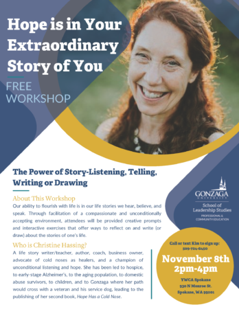 Workshop: The Power of Story-Listening, Telling, Writing, or Drawing @ YWCA Spokane, Women's Opportunity Center