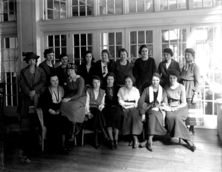 A group of YWCA Spokane members in the St. Nicholas Hotel circa 1920