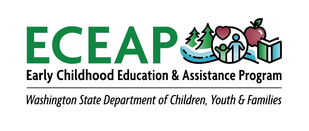 Early Childhood Education &amp; Assistance Program (ECEAP) Icon with Washing State Department of Children, Youth &amp; Families tagline